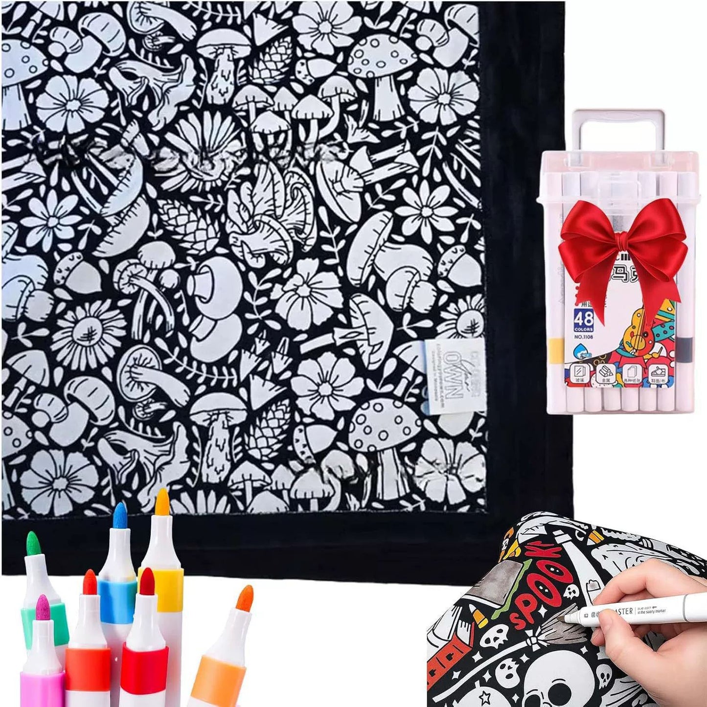 DIY Velvet Coloring Blanket with Washable Markers