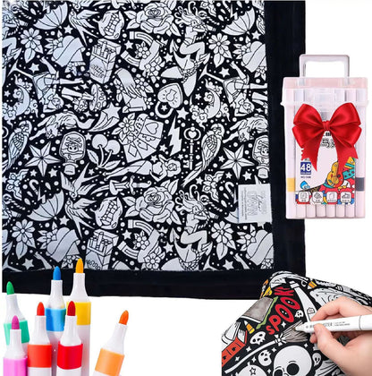 DIY Velvet Coloring Blanket with Washable Markers
