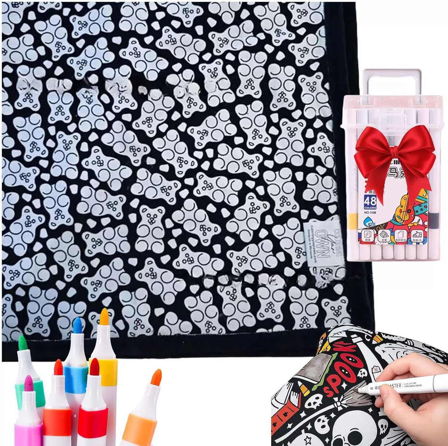DIY Velvet Coloring Blanket with Washable Markers
