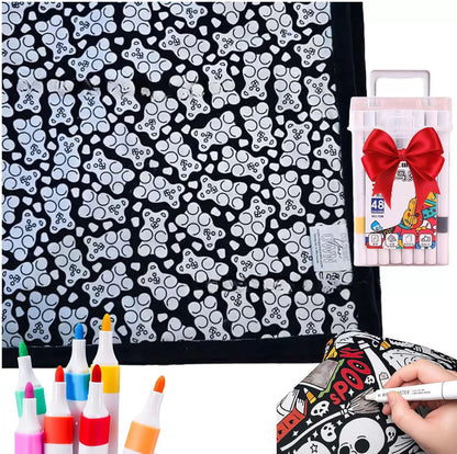 DIY Velvet Coloring Blanket with Washable Markers