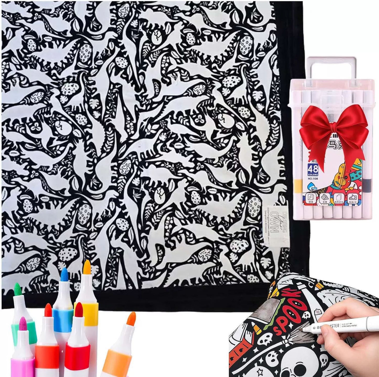 DIY Velvet Coloring Blanket with Washable Markers
