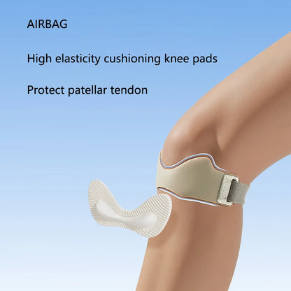 New Silicone Patella Band Sports Knee Pads, 3D Airbag Support Fixed Protect Knee Anti Slip Patella Tendon Knee Straps Adjustable