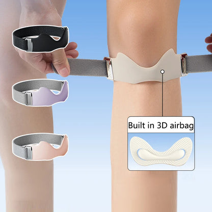 New Silicone Patella Band Sports Knee Pads, 3D Airbag Support Fixed Protect Knee Anti Slip Patella Tendon Knee Straps Adjustable
