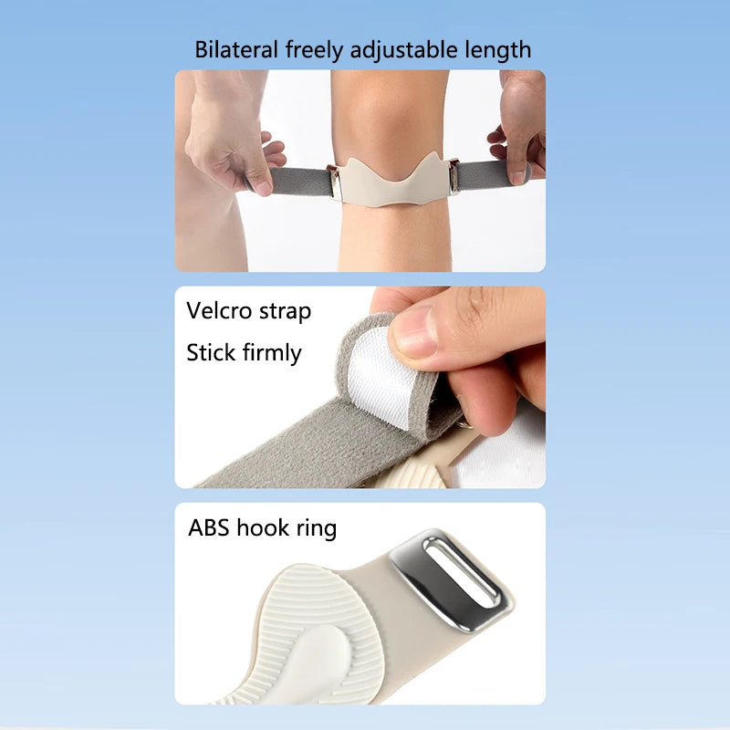 New Silicone Patella Band Sports Knee Pads, 3D Airbag Support Fixed Protect Knee Anti Slip Patella Tendon Knee Straps Adjustable