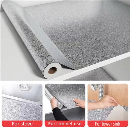 Kitchen Countertop Oil-Proof Sticker, Waterproof Self-Adhesive High-Temperature Resistant Kitchen Stove Sticker, Wallpaper Suitable for Countertops, Drawers, and Cabinets