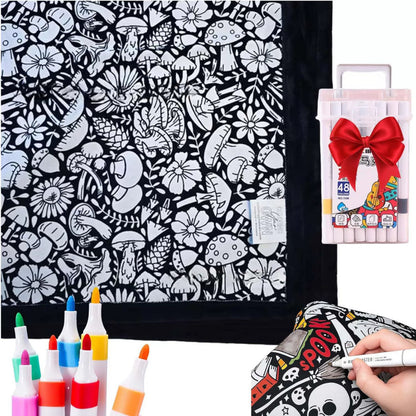 DIY Velvet Coloring Blanket with Washable Markers