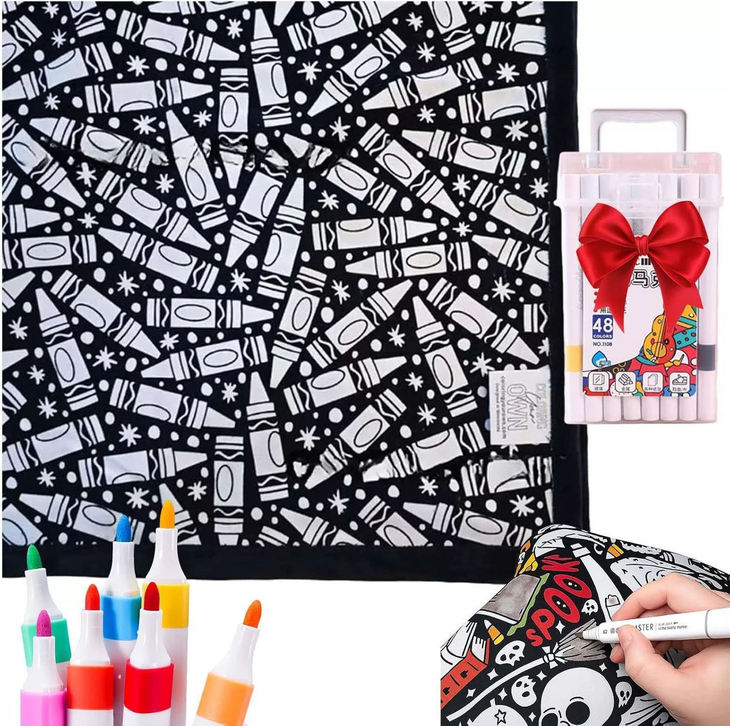 DIY Velvet Coloring Blanket with Washable Markers